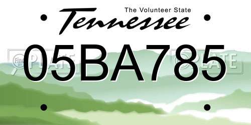 05BA785 Tennessee License Plate