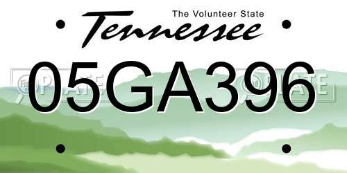 05GA396 Tennessee License Plate