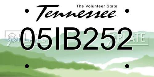 05IB252 Tennessee License Plate
