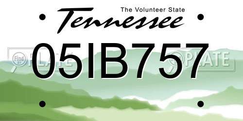 05IB757 Tennessee License Plate