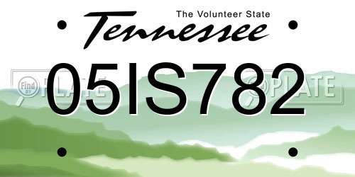 05IS782 Tennessee License Plate