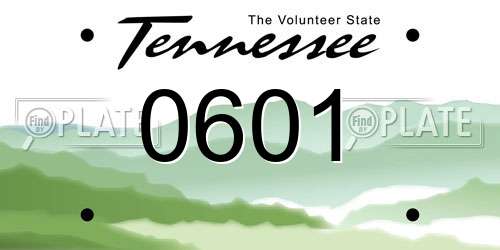 0601 Tennessee License Plate