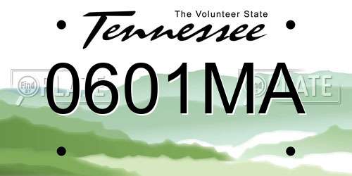 0601MA Tennessee License Plate