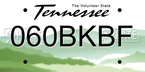 060BKBF Tennessee License Plate