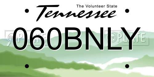 060BNLY Tennessee License Plate