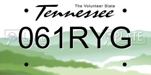 061RYG Tennessee License Plate