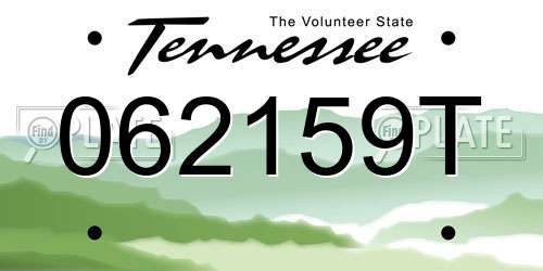 062159T Tennessee License Plate