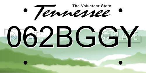 062BGGY Tennessee License Plate