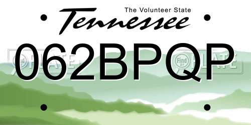 062BPQP Tennessee License Plate