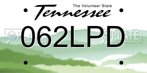062LPD Tennessee License Plate