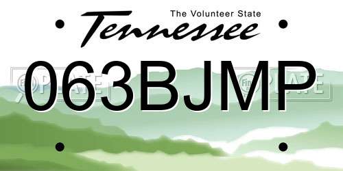 063BJMP Tennessee License Plate