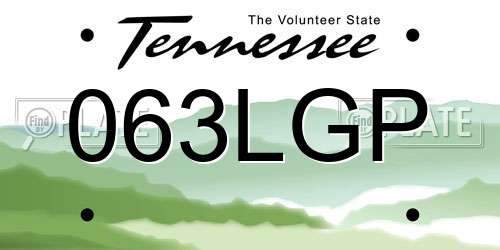 063LGP Tennessee License Plate