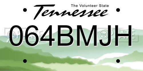 064BMJH Tennessee License Plate