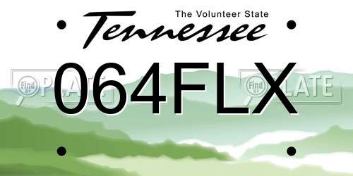 064FLX Tennessee License Plate