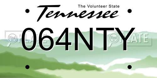 064NTY Tennessee License Plate
