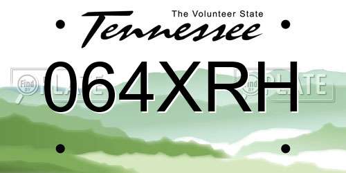 064XRH Tennessee License Plate