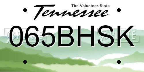 065BHSK Tennessee License Plate