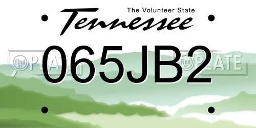 065JB2 Tennessee License Plate