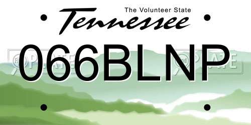 066BLNP Tennessee License Plate