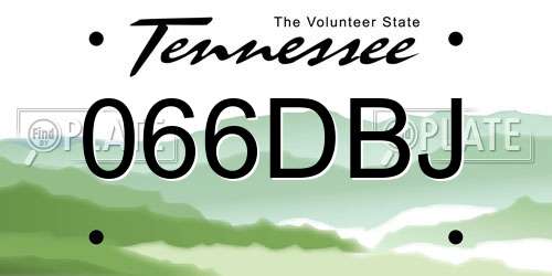 066DBJ Tennessee License Plate