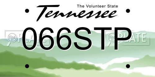 066STP Tennessee License Plate