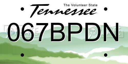 067BPDN Tennessee License Plate