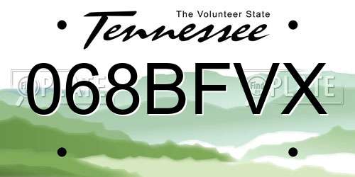068BFVX Tennessee License Plate