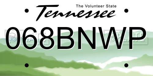 068BNWP Tennessee License Plate