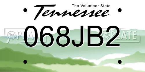 068JB2 Tennessee License Plate