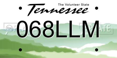 068LLM Tennessee License Plate