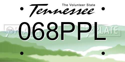 068PPL Tennessee License Plate