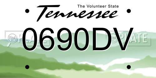 0690DV Tennessee License Plate