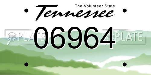 06964 Tennessee License Plate