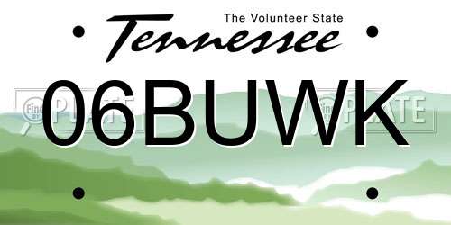 06BUWK Tennessee License Plate