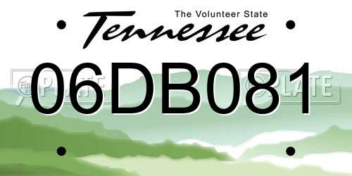 06DB081 Tennessee License Plate