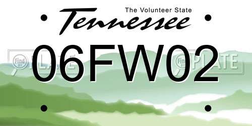 06FW02 Tennessee License Plate
