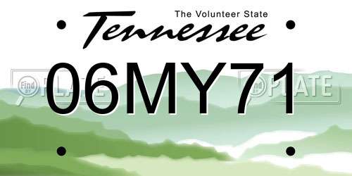 06MY71 Tennessee License Plate