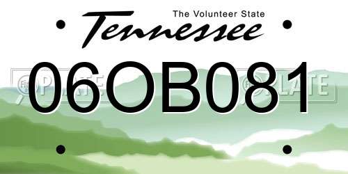 06OB081 Tennessee License Plate