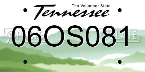 06OS081 Tennessee License Plate