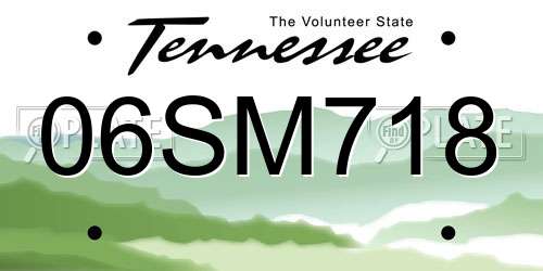 06SM718 Tennessee License Plate