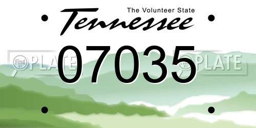 07035 Tennessee License Plate