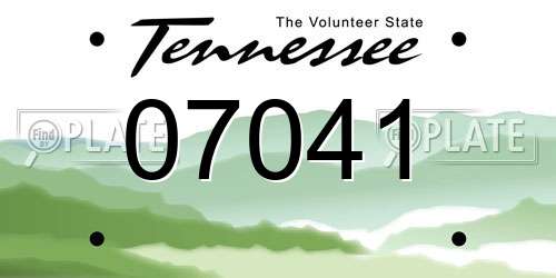 07041 Tennessee License Plate