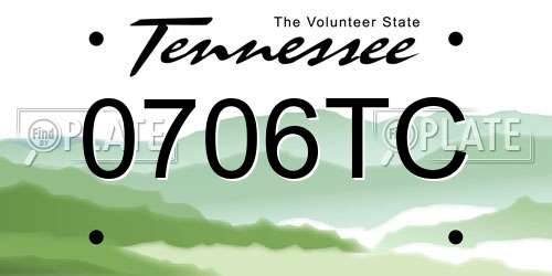 0706TC Tennessee License Plate
