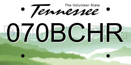 070BCHR Tennessee License Plate