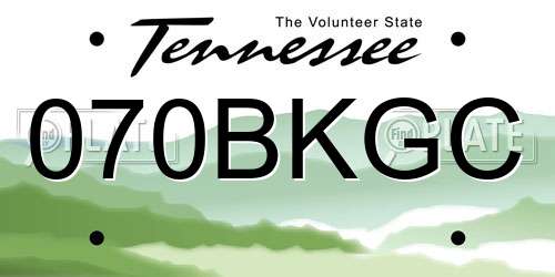 070BKGC Tennessee License Plate
