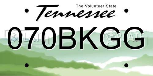 070BKGG Tennessee License Plate
