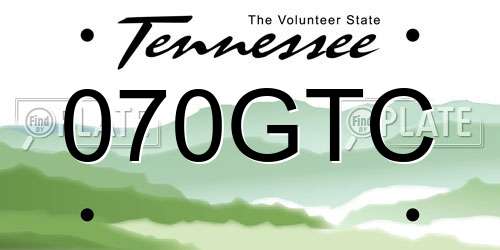 070GTC Tennessee License Plate