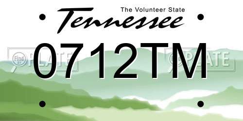 0712TM Tennessee License Plate