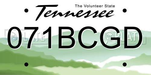 071BCGD Tennessee License Plate