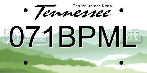 071BPML Tennessee License Plate